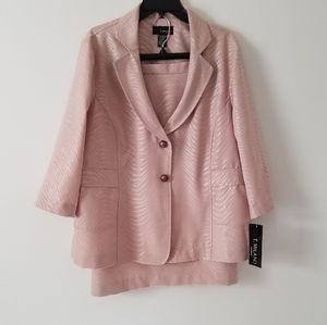 Blush Pink Jacquard 2pc Skirt Suit